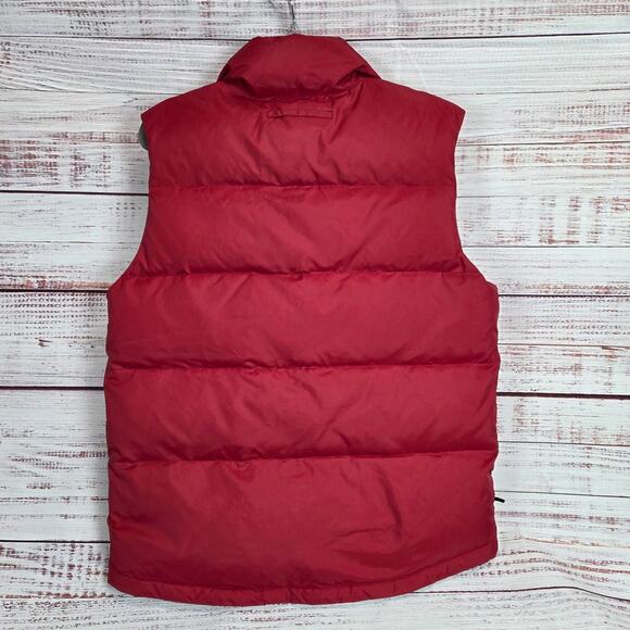 Banana Republic Men's Red Goose Down Puffer Vest S Thermal Warm Wind Resistant - Picture 2 of 11